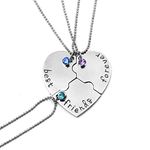 Happyyami 3pc Best Friends Forever Necklaces Puzzle Piece Friendship Sister Pendant Necklaces For Thanksgiving Day Anniversary Birthday Gift For Women - Silver