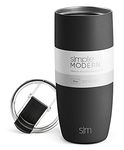 Simple Modern Travel Coffee Mug Tumbler with Flip Lid | Insulated Stainless Steel Iced Coffee Cup | Gifts for Women & Men | Voyager Collection | 20oz | Midnight Black