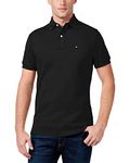 Tommy Hilfiger Men's Short Sleeve Cotton Pique Polo Shirt in Regular Fit, Tommy Black, X-Large