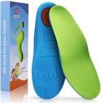 Ailaka Kids Orthotic Athletic Elastic Shock Absorbing Insoles, Comfortable Arch Support Gel Cushion Sports Inserts for Children, Green, Kids UK 11-13.5 / EU29-32