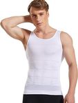 ulTraTop Tummy Tucker Vest for Men Tummy Control Undershirt Abs Abdomen Slim Stretchable Vest Compression Tank Top, Slimming Body Shaper Vest for Gym, Workout (IN, Alpha, S, Regular, White)