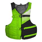 Stohlquist Fit PFD Adult Life Jacket - Easily Adjustable for Full Mobility, Lightweight Buoyancy Foam, PVC Free, Coast Guard Approved | Unisex Adult, Universal One Size Fits All, Green/Black