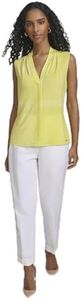 Calvin Klein Women's Pleat Neck Sleeveless Cami, Pear/White, X-Large