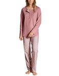 CALIDA Women's Lovely Nights Pajama Set, Opaque, Rose Bud, 52-54