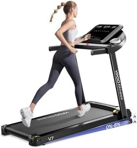 YPOO Treadmills for Home, Folding Treadmill with 8% Incline, 12km/h Walking Pad Foldable, Low Noise Walking Treadmill with Large Running Area, LED Display, 136kg Weight Capacity