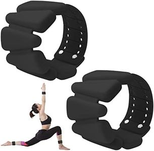 MXiiXM Wrist Weights Set of 2, Adjustable Silicone Weight Bracelets for Women & Men, Wearable Ankle/Wrist Weights Suitable for Yoga, Dance, Pilates, 2lb/4lb (4lb, Black)