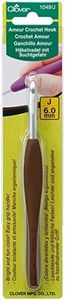 Clover CL1049 Häkelnadel, Plastic, Brown, 6