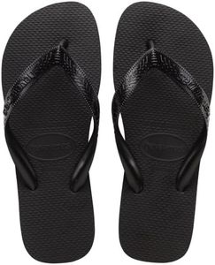 havaianas Women's Top Flip Flop Sandal, Black, 11/12 M US