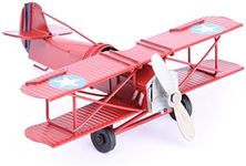 Berry President Vintage Retro Wrought Metal Iron Biplane Plane Aircraft Handicraft Models - Photo Props Home Decor/Ornament/Souvenir (Red)