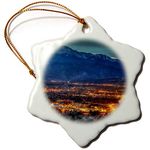 3dRose Snowflake Ornament - Colorado Springs Lights - 3-inches (ORN_120053_1)