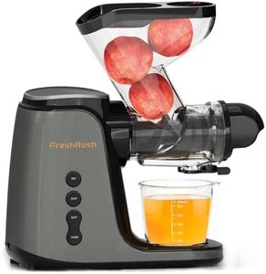 FreshRush Juicer Machines, 3.6 Inch Double Large Feed Chute Cold Press Juicer, High Juice Yield, Easy to Clean，3 Masticating Juicer Modes, Slow Juicer with 200W Motor (Grey)