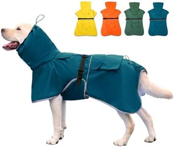 KOOGAL Dog Raincoat Waterproof Dog Rain Coat with Hoodile, Reflective Adjustable Lightweight Pet Rain Jacket for Medium Large Dogs(Blue, 7XL)