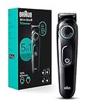 Braun All-in-One Style Kit Series 3 3450, 5-in-1 Trimmer for Men with Beard Trimmer, Ear & Nose Trimmer, Hair Clippers & More, Ultra-Sharp Blade, 40 Length Settings and Washable, Black