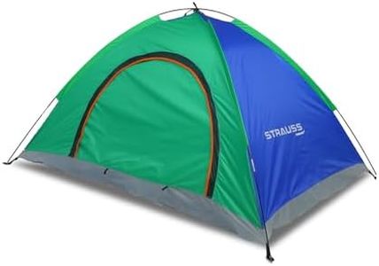STRAUSS Portable Tent for Camping | Ideal for 4 Persons | 5-10 Minutes Easy Setup for Picnic, Hiking, Trekking | Waterproof and Windproof Travelling Tent | Superior Air Ventilation, Multicolor