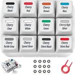 Griarrac Cherry MX Switch Tester 12-Key Mechanical Keyboard Sampler Switch Testing Tool with Keycap Puller and 24 O Rings, 40A-L & 40A-R (Includes Cherry MX Silent Speed)