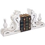 Distressed White Bookends Corbel Wall Shelf, Vintage Decorative Bookends, Bookends for Heavy Books (1 Pair/2 Pieces), Rustic Shelf Brackets, Book Ends for Home Decorative, Farmhouse Look White