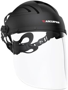 ARCCAPTAIN Anti-Fog Face Shield, Impact Resistant Polycarbonate Full Face Mask with Adjustable Ratcheting Headgear, ANSI Z87.1 Certified for Grinding, Cutting, Industrial Use