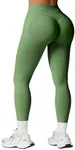 SENBAN Gym Leggings for Women: High Waisted Tummy Control Pants - Seamless Scrunch Butt Athletic Workout Leggings Dark Green XS