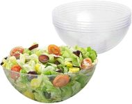 MATANA 50 Clear Hard Plastic Serving Bowls, 1500ml - Sturdy & Reusable - Ideal for Salad, Snacks & Crisps - Parties, Picnic, Birthdays, BBQ & More
