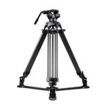 RAUBAY DV-2 Professional Fluid Head Video Tripod System, 69" Heavy Duty Camera Stands with Ground Spreader, Aluminium Twin Leg, QR Plate, Max Load 17lbs for DSLR, Digital Cine Style, Camcorder