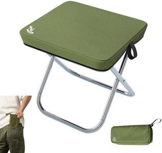OX-GEN OUTDOORS Ultralight Folding Camping Stool, Aluminum Portable Pocket-Size Chair (Green)
