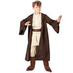 Jedi Knight Costume Kids Hooded Robe Halloween Cosplay Outfit Set with Tunic Pants Belt for Child