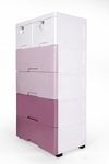KITCHIVO™ Chest Of Drawers: Versatile Drawer Organizer & Organiser Storage Box For Neat And Tidy Storage Solutions Plastic Drawers For Kids (Pink Cabinet)