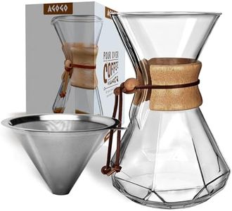 AGOGO Pour Over Coffeemaker Set Classic Series with Filter 10 Cups