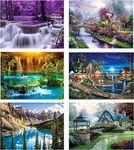 LWZAYS 6 Pack Landscape Diamond Painting Kits for Adults,Diamond Art Kits Adults,Crystal Art Kits for Adults,Full Drill Gem Art Kit for Adults, Diamond Dot Kits for Home Decor (30x 40cm)