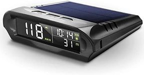 Car Wireless Headup Display Solar GPS Digital Speedometer with LCD Screen Overspeed Alarm KMH/MPH Time/Altitude/Temperature/Speed Display ALKOY