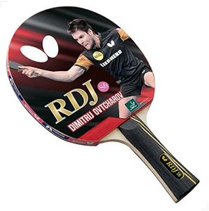 Butterfly Unisex-Adult Butterfly RDJ S6 Table Tennis Racket – ITTF Approved Ping Pong Paddle – Ping Pong Racket with Thick Sponge for Better Speed RDJS6, Red and Black, Standard