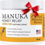 Manuka Honey Eczema Cream (8oz) Moisturizing Lotion Treatment Relief - Itchy, Dry Skin Healing Ointment - Skin-Soothing Moisturizer For Kids, Adults, Baby Body Mousse Honey Creme Eczema, Psoriasis