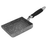 EMVANV Frying Pan, Rectangular Japanese Style Aluminum Alloy Non-Stick Frying Pan, Burning Cake Roll Egg Roll Pan, Mini Sushi Omelette Square Frying Pan Cooking Tool