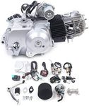 125CC Semi-Auto Motor Engine, 4-stroke 3 Speed ATV Engine Motor With Electric Start for Lifan Racing, Single Cylinder Air Cooling Go Kart Engine Complete Kit With Semi-Auto Reverse Quad