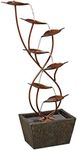 Ashton Curved Leaves Modern Outdoor Floor Water Fountain 41" High Cascading Decor for Garden Patio Backyard Deck Home Lawn Porch House Living Room Relaxation Exterior Balcony - John Timberland