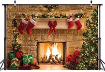 CYLYH 7x5ft Christmas Photography Backdrops Child Christmas Fireplace Decoration Background for Photo Christmas Party Backdrops