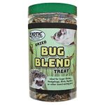 Bug Blend - Healthy High-Protein Dried Insect Treat - Crickets, Mealworms, Grasshoppers - Sugar Gliders, Hedgehogs, Squirrels, Chickens, Skunks, Opossums, Marmosets, Parrots, Birds (3.4 oz.)