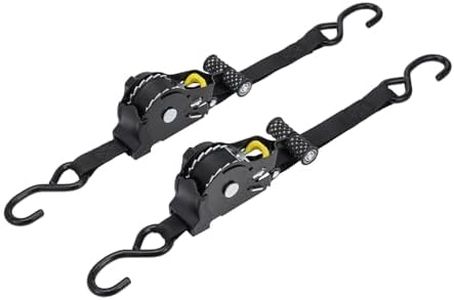 KUGONTC 2pcs Ratchet Tie Down Strap，Retractable Ratchet Straps Bundle,10.8FT Automatic Shrink Tensioner with Rubber-Coated Steel Handles, S-Hooks with Breaking Strength - 1,500LBS Each