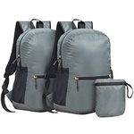 FATMUG Travel Backpack For Casual Trips -Foldable, Light-weight (25 L, Grey)- Set of 2