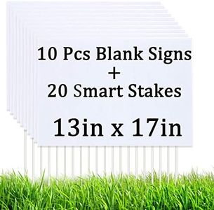 10 Pack Blank Yard Signs 13" x17" - Lawn Sign with Metal H-Frame Ground Stake - Water Resistant DIY Poster Board Signs for Rent, Garage Sales, Open Houses, and Custom Birthday[13in x 17in]