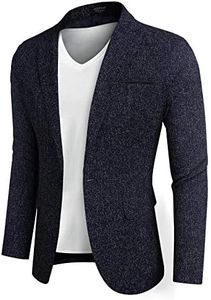 COOFANDY Mens Casual Sport Coats Lightweight Slim Fit Suit Blazer Jacket One Button Lapel Blazer Blue