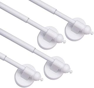 Magnetic Curtain Rods,Multi-Use Adjustable Appliance for Metal Doors,Windows,No Tools Needed，16-28 Inch，White，4 Pack