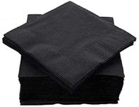 Cocktail Napkins Disposable, Black Beverage Napkins Soft and Absorbent Paper Napkins for Dinner, Party, Wedding, Or Every Day Use, 5” x 5” 2 Ply Party Napkins, Pack of 100 - by Amcrate