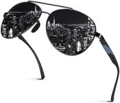 GQUEEN Mens Premium Military Style Pilot Polarized Sunglasses UV400 Protection Metal Frame with Spring Hinges GQ81