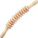 Cozlow Premium Muscle Roller Stick, Curved Design Wood Therapy Massage Roller for Body Sculpting, Lymphatic Drainage & Cellulite Massage, Handheld Wooden Massager for Legs, Belly, Back & More