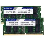 Timetec 32GB KIT(2x16GB) DDR4 2666MHz PC4-21300 Unbuffered ECC UDIMM 1.2V CL19 2Rx8 Dual Rank 260 Pin SODIMM Memory RAM Module Upgrade (32GB KIT(2x16GB))
