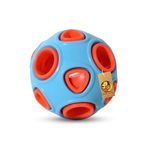 Foodie Puppies Interactive Double Layer Ball Chew Toy - (Space Ball) for Small to Medium Dogs | Durable Natural Rubber Hole Ball for Chewing, Teething, Fetching & Playing