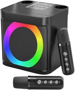 Karaoke Machine for Kids Adults - Portable Bluetooth Speaker with 2 Wireless Microphones, Singing Machine for Home Party, Birthday Gifts for Girls Boys Ages 4, 5, 6, 7, 8, 9, 10, 11, 12+ Years Old