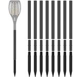 24 Pcs Garden Torches Halloween Torch Pole Light Replacement Stakes Extension Tube Solar Light 8 Kit Plastic Ground Spikes Stakes with Pole and Connectors for Garden Outdoor Backyard(12.2 Inch)