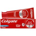 Colgate Max White Clinical Sensitive Protect Toothpaste 75ml - hydrogen peroxide teeth whitening toothpaste - whiter teeth in 5 days - deeply whitens stains* - enamel safe for daily use